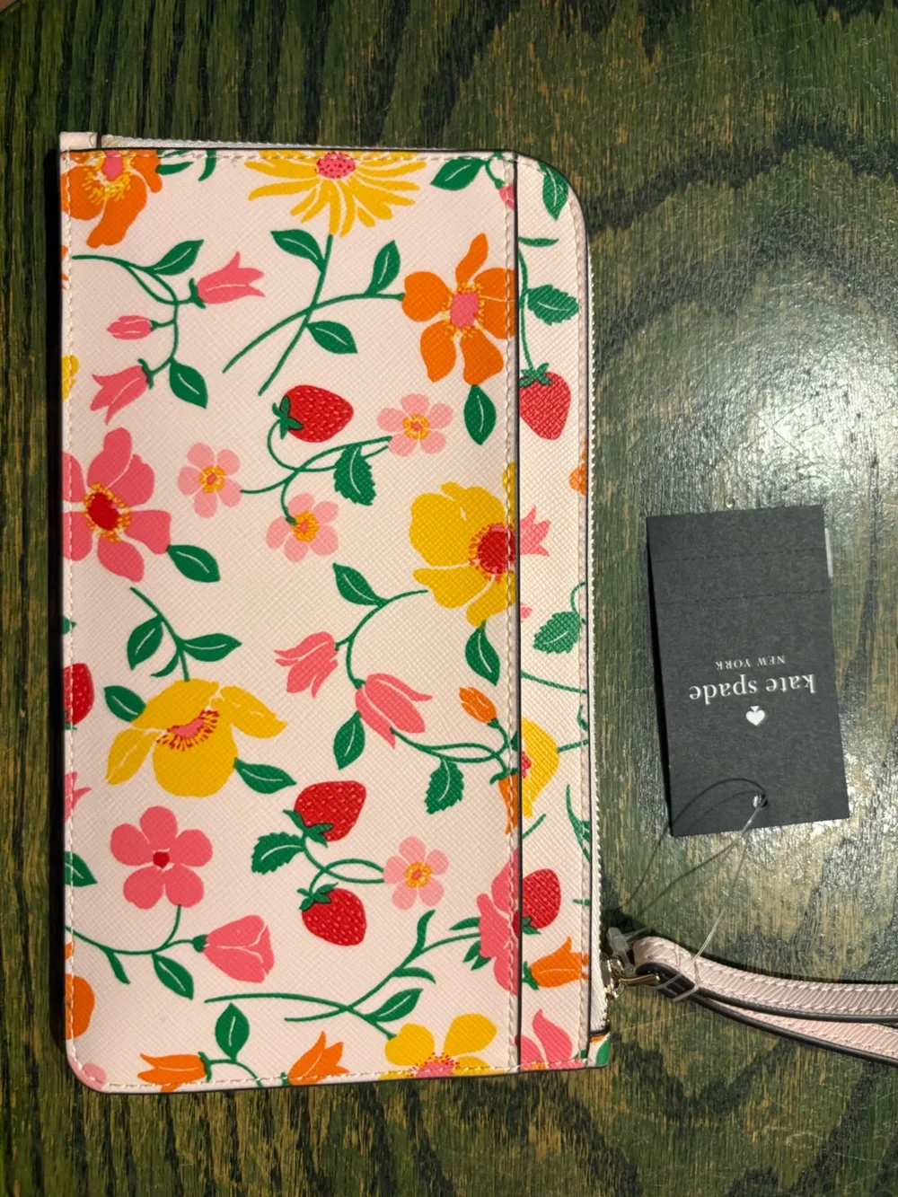 kate spade Floral & Strawberry Phone Wristlet in Pink, Yellow, Green